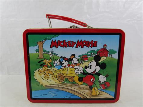 vintage mickey mouse metal lunch box|mickey mouse lunch box value.